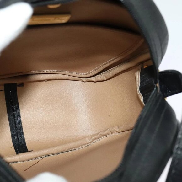 Christian Dior Trotter Canvas Shoulder Bag PVC Black Gold Auth sw750 - Picture 12 of 16